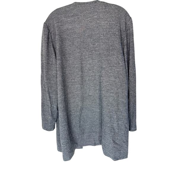 Talbots Blazer Charcoal Gray Open Front Wool Office Work Career Long Size 12 - Picture 8 of 10